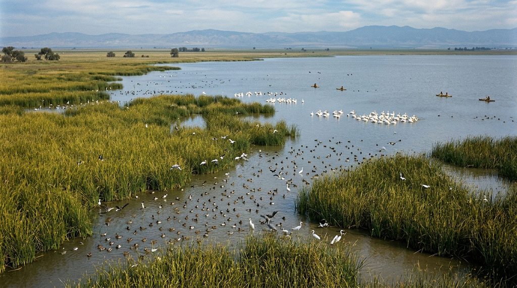 Historic Tulare Lake wetlands in Kings County before large-scale water diversions